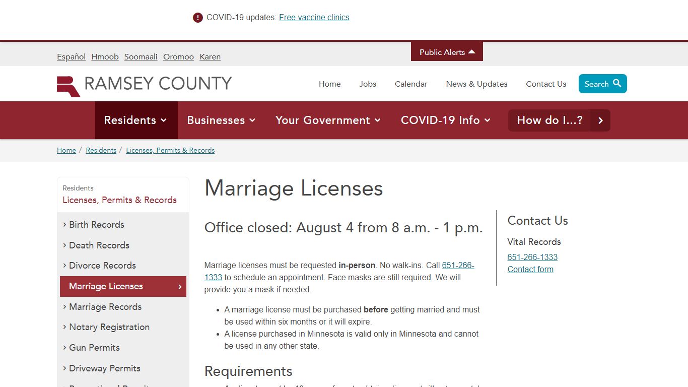 Marriage Licenses | Ramsey County